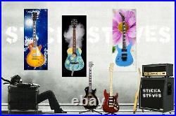 Guitar Display Wall Skinz Showcase Skins Abstract Stripes Iconic Rock 80's 2276