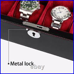 HG Watch Box Black Case With8 Slots Lockable Velvet Lining Versatile Watch Display