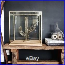 Hand Made Glass and Black Metal Frame Display Showcase Box With Black Wooden