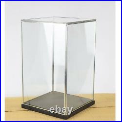Hand Made Glass and Silver Metal Frame Display Showcase Box With Black Wooden
