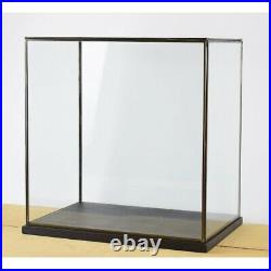 Hand Made Large Glass and Black Metal Frame Display Showcase Box With Black W