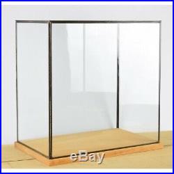 Hand Made Large Glass and Black Metal Frame Display Showcase Box With Wooden