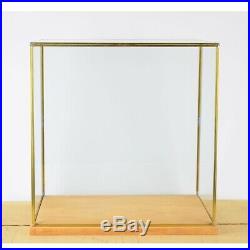 Hand Made Large Glass and Brass Display Showcase Box Dome With Wooden Base 42 cm