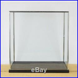 Hand Made Large Glass and Silver Metal Frame Display Showcase Box With Black