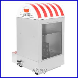 Hot Dog Steamer Machine Commercial Electric Bun Warmer Display Showcase 1500W