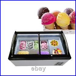 Italian Gelato Showcase Display Freezer/Ice Cream Display Cabinet 6 Tanks