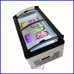 Italian Gelato Showcase Display Freezer/Ice Cream Display Cabinet 6 Tanks