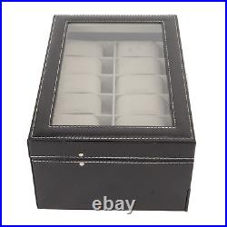 Jewelry Display Case Black Velvet Lining Watch Storage Box For Bedroom