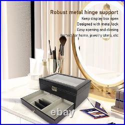 Jewelry Display Case Black Velvet Lining Watch Storage Box For Bedroom