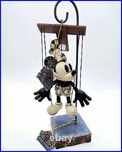 Jim Shore Disney Steamboat Willie Marionette Figurine with Display Base in Box