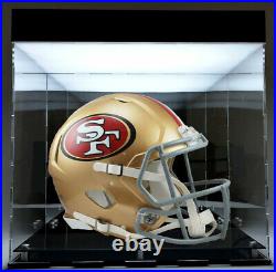 LED Light Full Football Helmet Deluxe Acrylic Display Case Box Showcase Mirrored