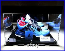 LED Powered Light 2 Shoes Sneaker Jordan Basketball Acrylic Display Show Case UV