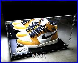 LED Powered Light 2 Shoes Sneaker Jordan Basketball Acrylic Display Show Case UV