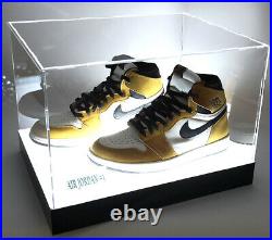 LED Powered Lights Sneakers Jordan Basketball Acrylic Display Show Case 2 Shoes