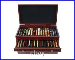 Mahogany Wooden Pen Chest 76 Pens Display Case / Showcase