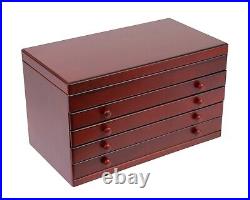 Mahogany Wooden Pen Chest 76 Pens Display Case / Showcase