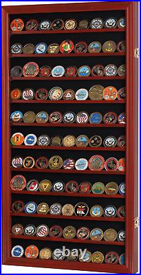 Military Challenge Coin Display Case Poker Chips Holder Wall Cabinet Showcase Ra