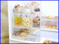 Miniature Wooden Showcase with bakery Dollhouse Handmade Bakery Display 1/12
