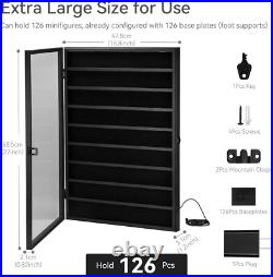 Minifigures Display Case LED Light Miniature Figure Cabinet Wood Box With Plates Minifigures Display Case LED Light Miniature Figure Cabinet Wood Box With Plates