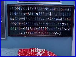 Minifigures Display Case Mahogany 200 Pcs LEGO Figurines Wood Cabinet With Plates