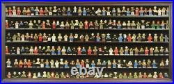 Minifigures Display Case Mahogany 200 Pcs LEGO Figurines Wood Cabinet With Plates