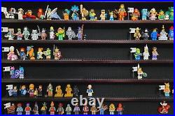 Minifigures Display Case Mahogany 200 Pcs LEGO Figurines Wood Cabinet With Plates