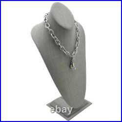 Modern Grey Linen Necklace Display Tall Necklace Display Showcase Jewelry Bust