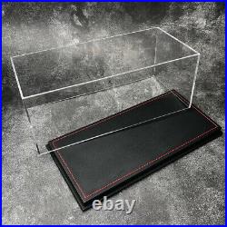 New Acrylic Display case show case W Black PU leather base for 1/18 Car model