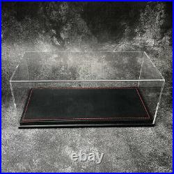 New Acrylic Display case show case W Black PU leather base for 1/18 Car model