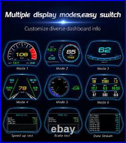 New HUD Head Up Display Projector Car OBD2 GPS Dual Mode Speedometer Plug&Play