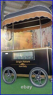OEM Gelato Showcase Popsicle Freezers Hand Push Italian Ice Cream Display Cart