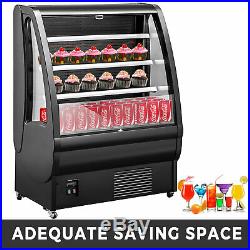 Open Air Refrigerated Display Case Intelligent Cooling Showcase 360L Black