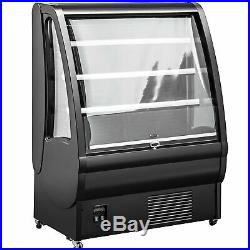 Open Air Refrigerated Display Case Intelligent Cooling Showcase 360L Black