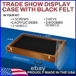 PENNZONI Trade Show Display Case with Acrylic Side Guards Walnut