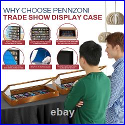 PENNZONI Trade Show Display Case with Acrylic Side Guards Walnut