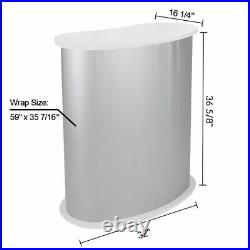Podium Table Counter Stand Trade Show Display White Top Impact Stand Oval withCase