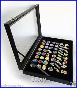Poke Gym Badges with Glass Lid Display Showcase Set of 50 Lapel Pin Badges