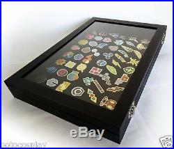 Poke Gym Badges with Glass Lid Display Showcase Set of 50 Lapel Pin Badges