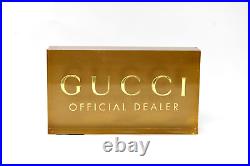 Rare GUCCI Gold Logo Showcase Rectangle Block Display