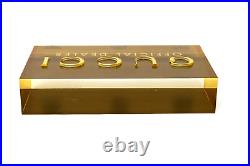 Rare GUCCI Gold Logo Showcase Rectangle Block Display