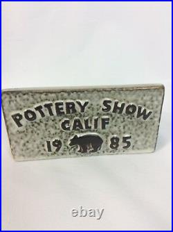 Rare Howard Pierce Pottery 1985 California Pottery Show Display Case Sign Green