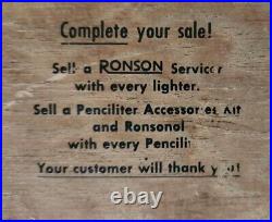 Rare Vintage RONSON Lighter Store Counter Display Showcase 15 x 14