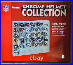 Riddell Chrome Plated Helmets Of All NFL Teams With Display Showcase