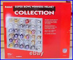 Riddell Pocket Pro 36 Piece Super Bowl Winners Collection with Display Showcase