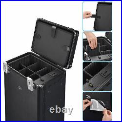 Rolling Jewelry Carrying Case with 20 Display Trays 4 Locks Travel Trade Show