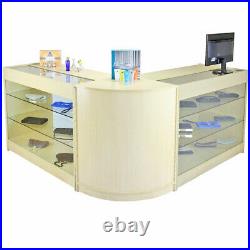 Shop Counter Retail Shelves Storage Display Cabinet Showcase Glass Capricorn
