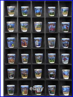 Shot Glass Display Case Wooden Collectibles Rack Wall Mounted Minifigures