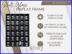 Shot Glass Display Case Wooden Collectibles Rack Wall Mounted Minifigures