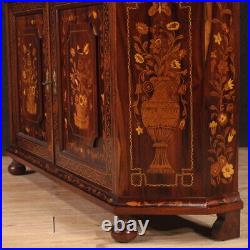 Showcase Dutch Furniture Double Body Wooden Inlaid Bookcase Xx Century 900