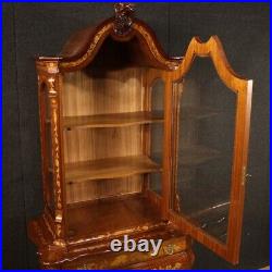 Showcase Furniture Bookcase Dutch Cupboard Wooden Inlaid Antique Style 900